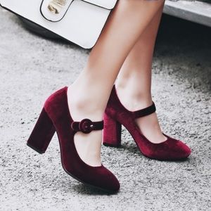 Metaphor | Shoes | Metaphor Burgundy Red Velvet Mary Jane Heels 8 M |  Poshmark
